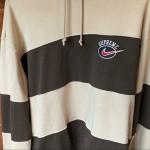Supreme Nike ss19 striped hoodie brown.